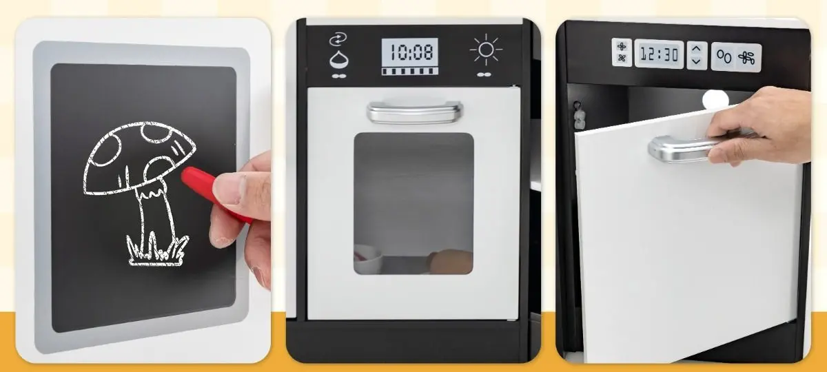 Bucatarie de joaca Costway TP10162CF (White/Brown)