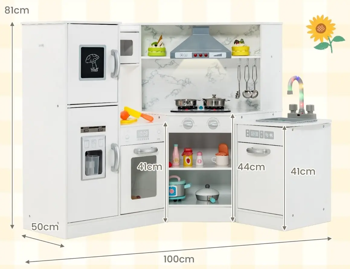 Bucatarie de joaca Costway TP10162WH (White)