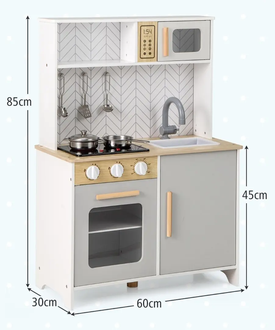 Bucatarie de joaca Costway TP10240WH (White)