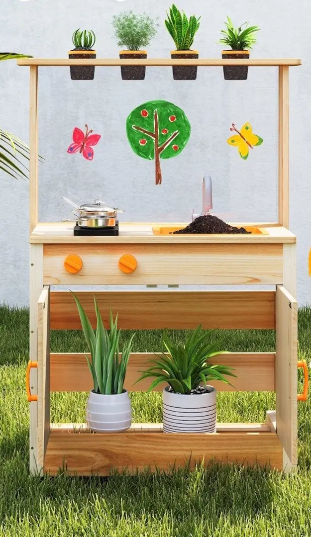 Bucatarie de joaca Costway TP10269NA (Natural)