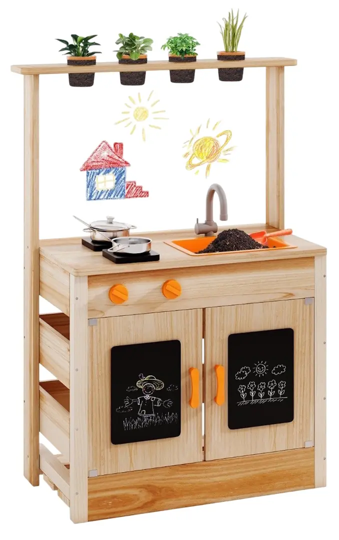 Bucatarie de joaca Costway TP10269NA (Natural)
