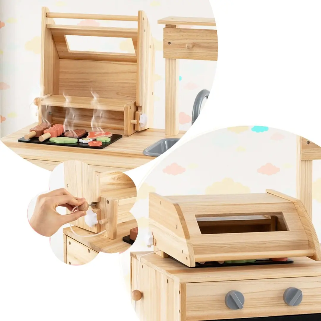 Bucatarie de joaca Costway TP10271NA (Natural)