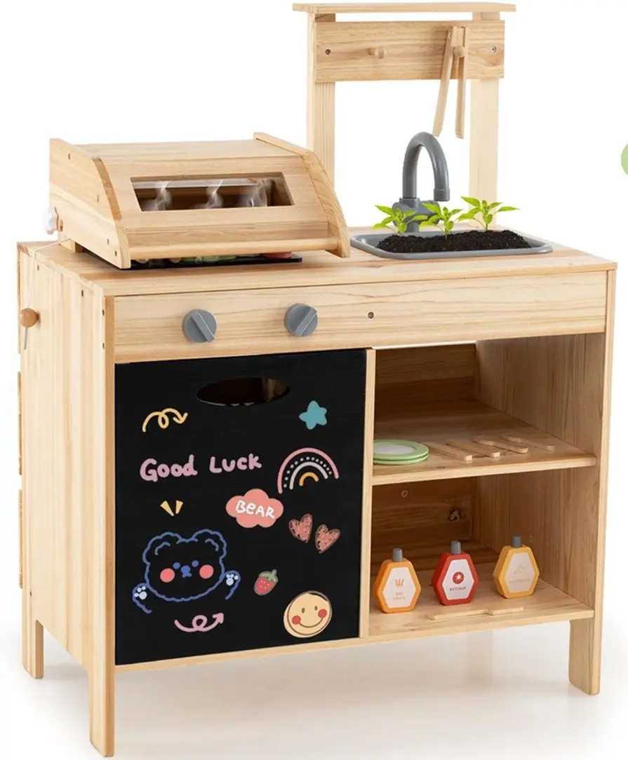 Bucatarie de joaca Costway TP10271NA (Natural)