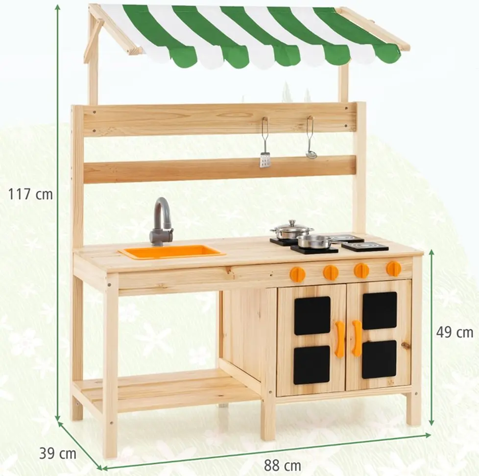 Bucatarie de joaca Costway TP10273NA (Natural)
