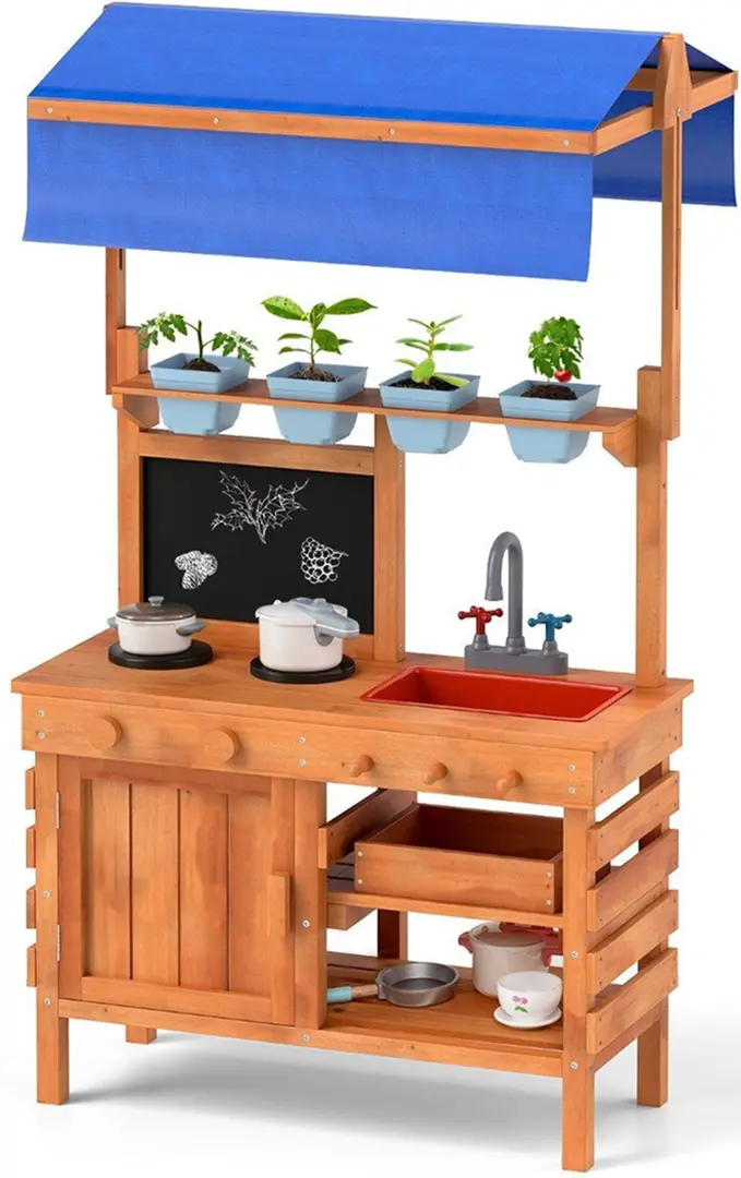 Bucatarie de joaca Costway TP10274NA (Natural)