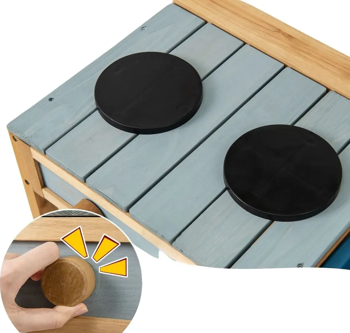 Bucatarie de joaca Costway TP10308NA (Natural/Gray/Yellow)