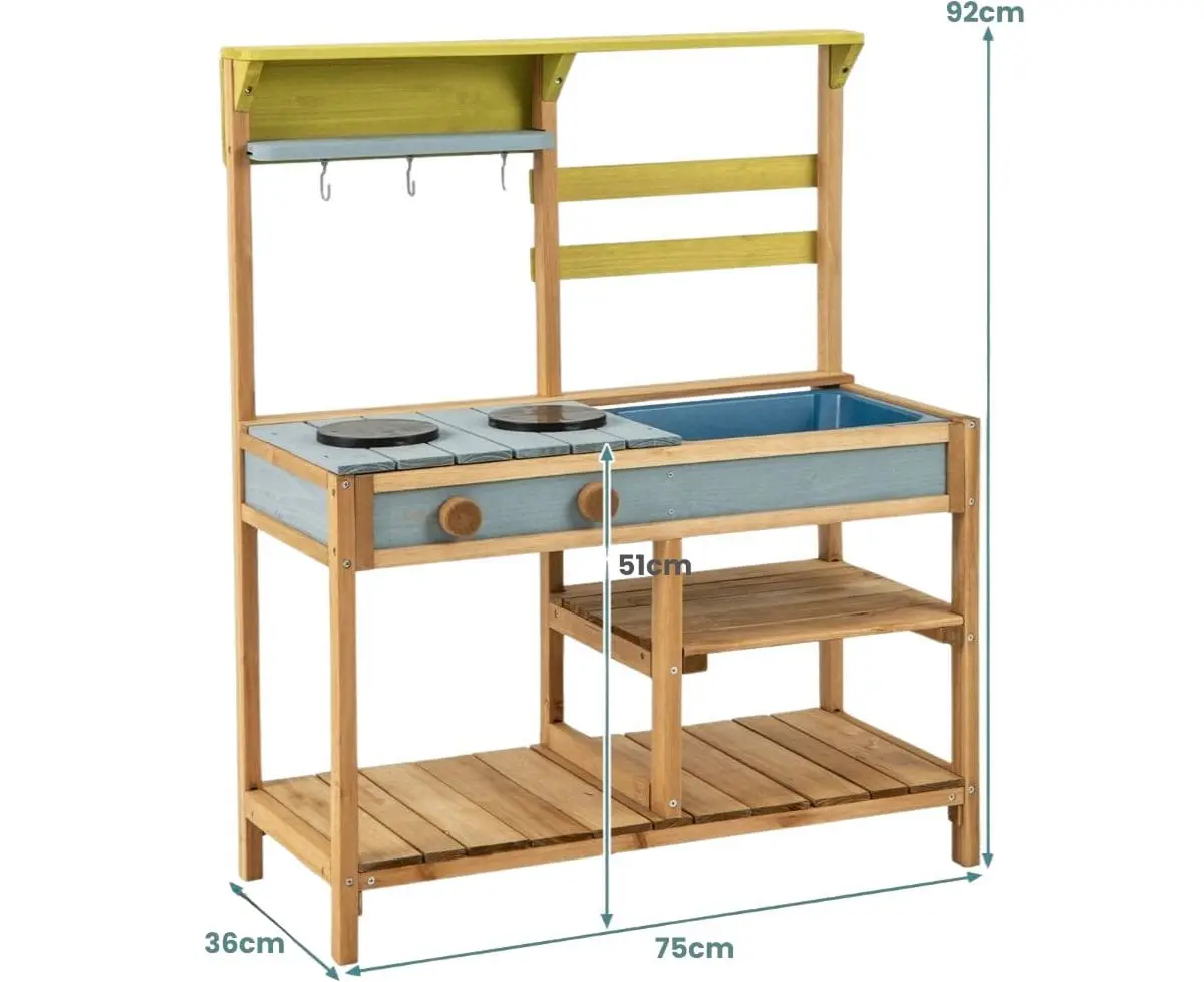 Bucatarie de joaca Costway TP10308NA (Natural/Gray/Yellow)