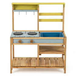 Bucatarie de joaca Costway TP10308NA (Natural/Gray/Yellow)