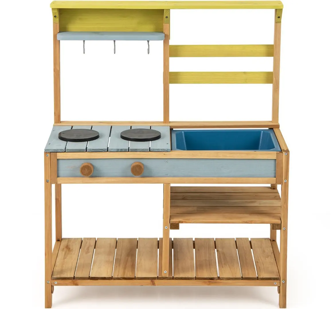 Bucatarie de joaca Costway TP10308NA (Natural/Gray/Yellow)