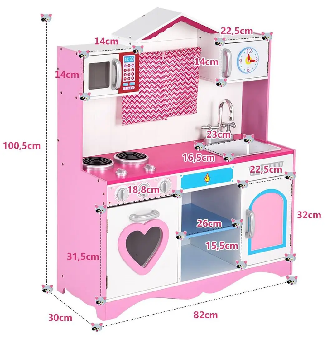 Bucatarie de joaca Costway TY325133 (Pink)