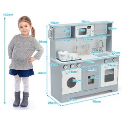 Bucatarie de joaca Costway TY327900 (Grey) Thumb