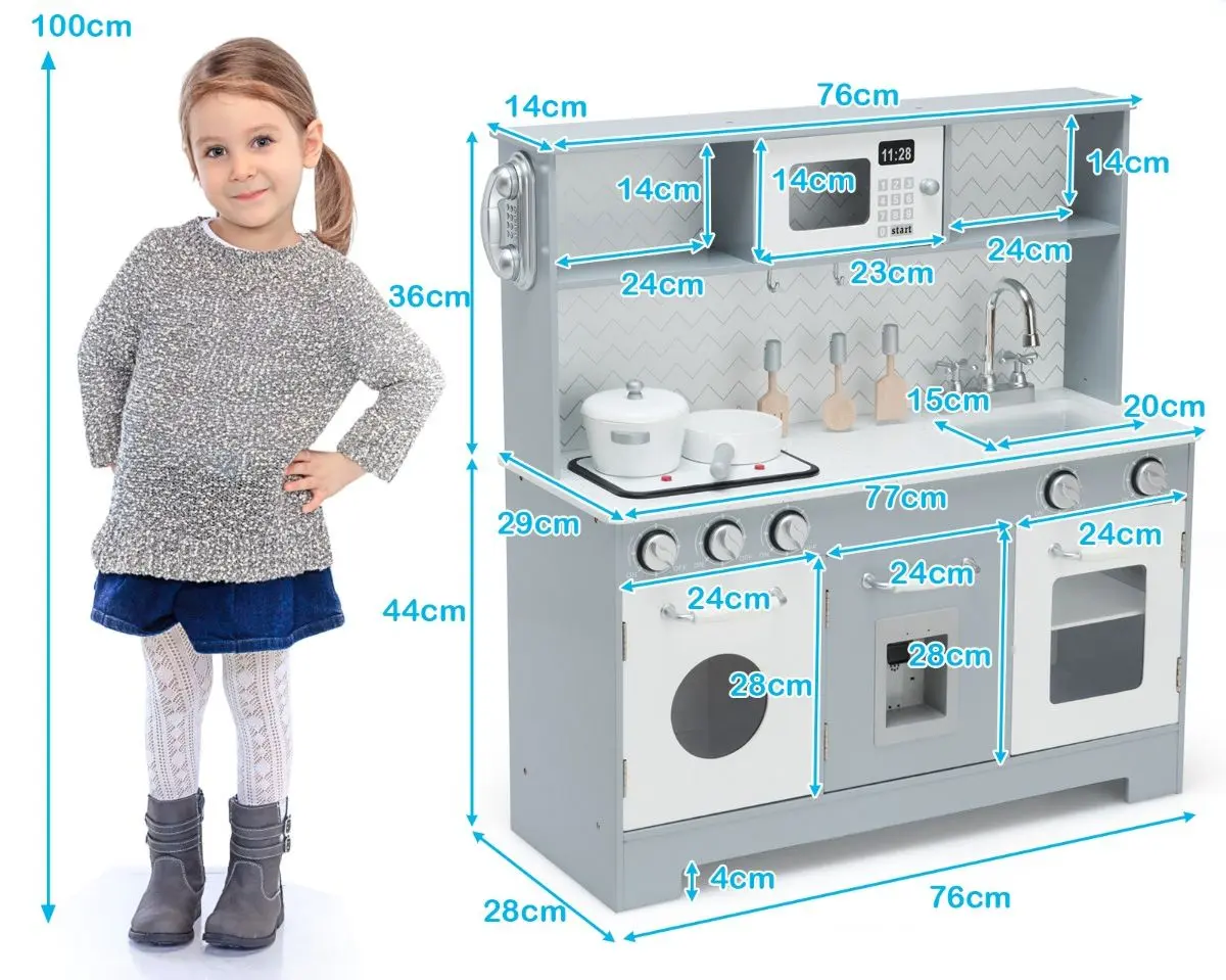 Bucatarie de joaca Costway TY327900 (Grey)