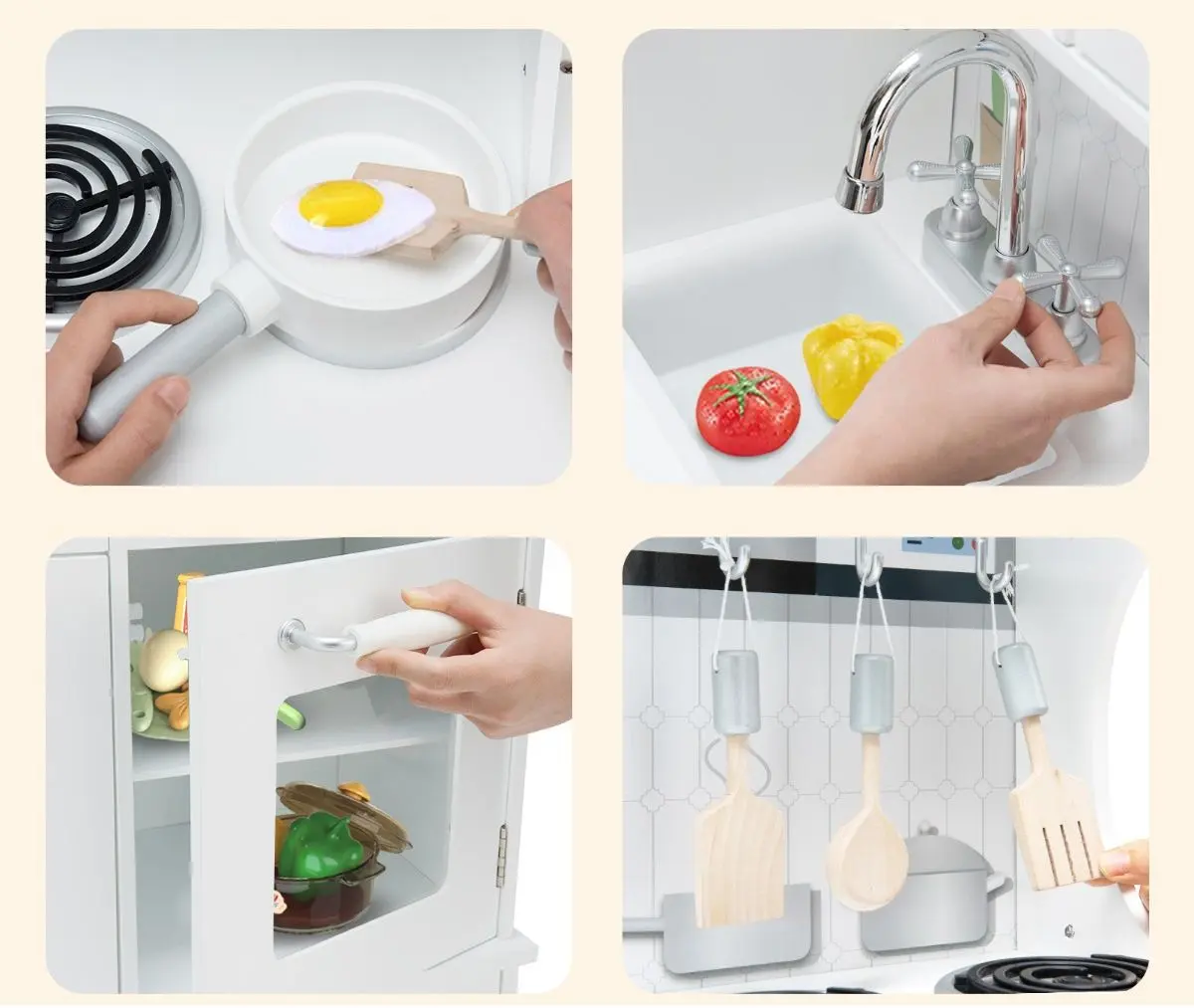 Bucatarie de joaca Costway TY327901 (White)