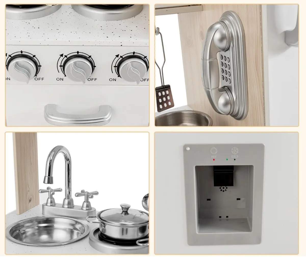 Bucatarie de joaca Costway TY327903 (White)