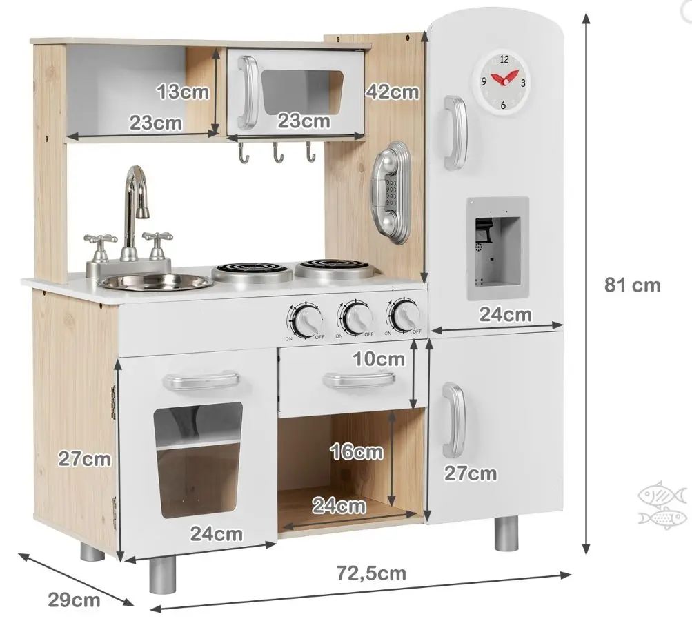 Bucatarie de joaca Costway TY327903 (White)