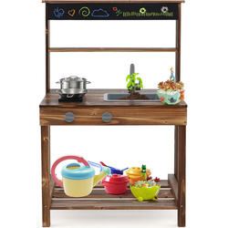 Bucatarie de joaca Costway TY347732NA (Brown/Natural) Thumb