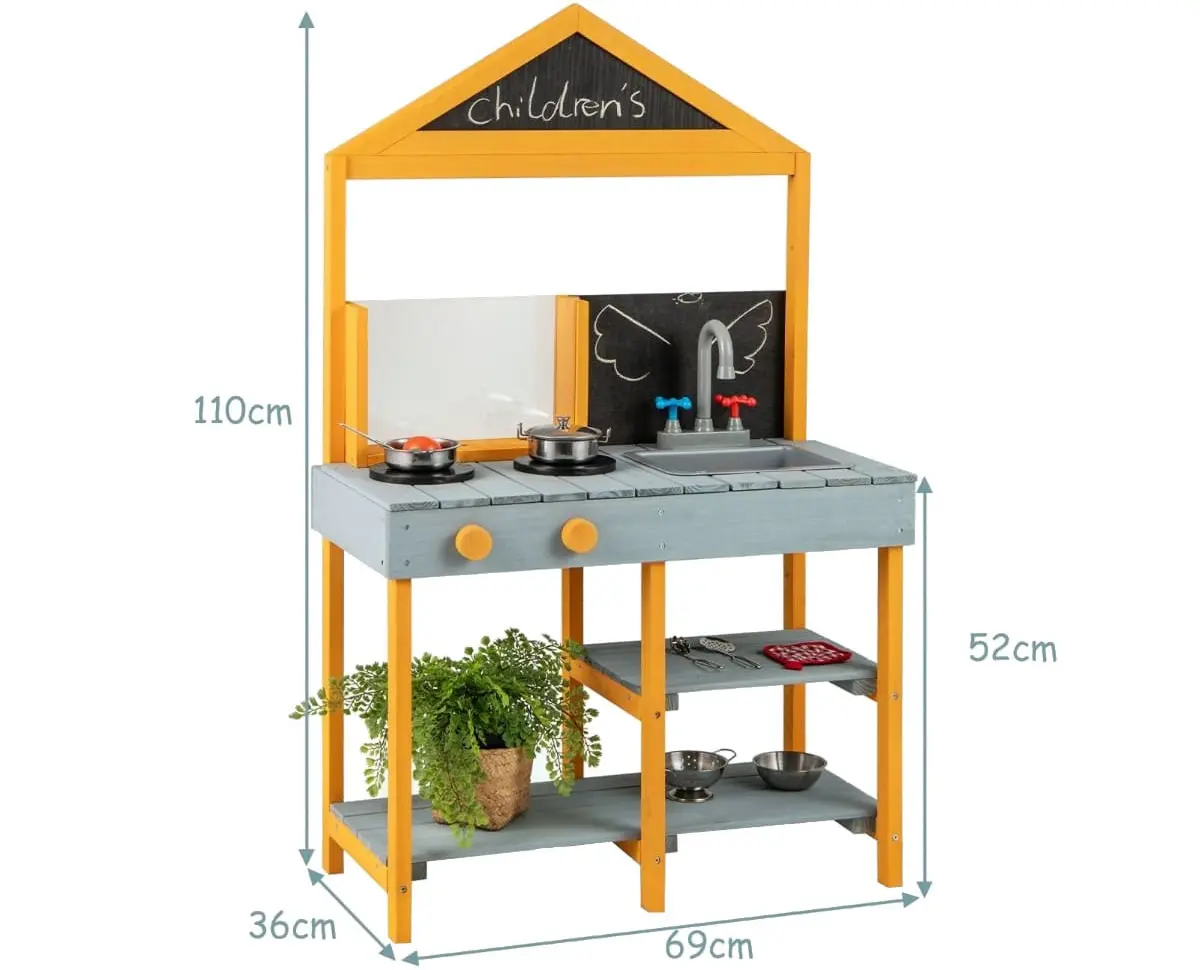 Игровая садовая кухня Costway TP10200BL (Gray/Yellow)