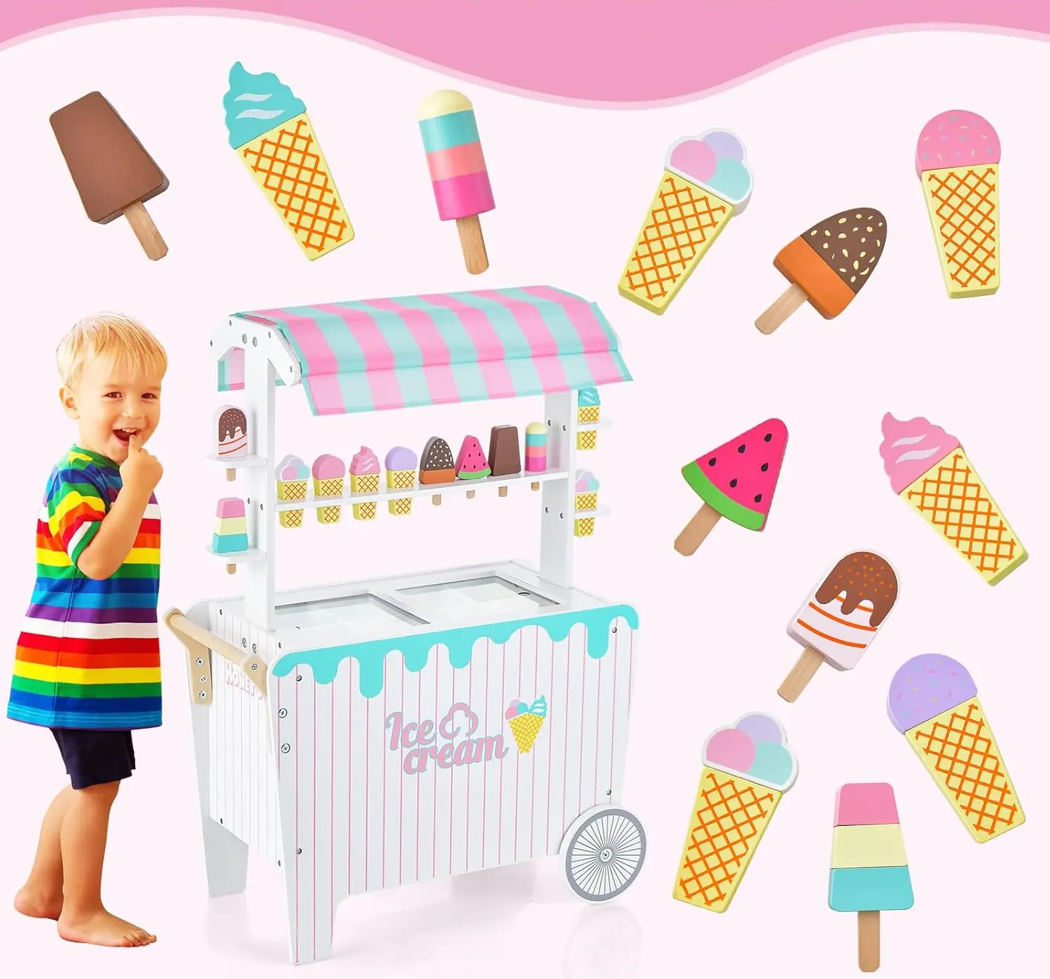 Set de joaca Costway TP10168WH (White/Синий/Розовый)