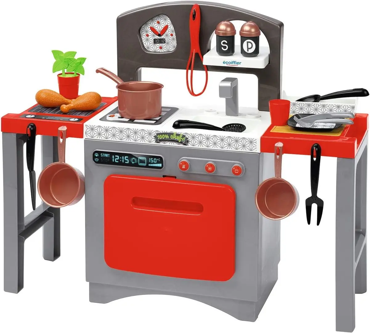 Игровая кухня Ecoiffier 1735 (Grey/Red)