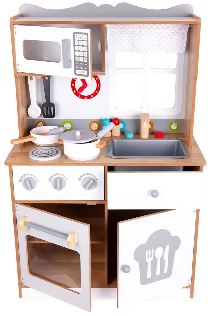 Bucatarie de joaca Ecotoys 7253 (White/Wood) - 4