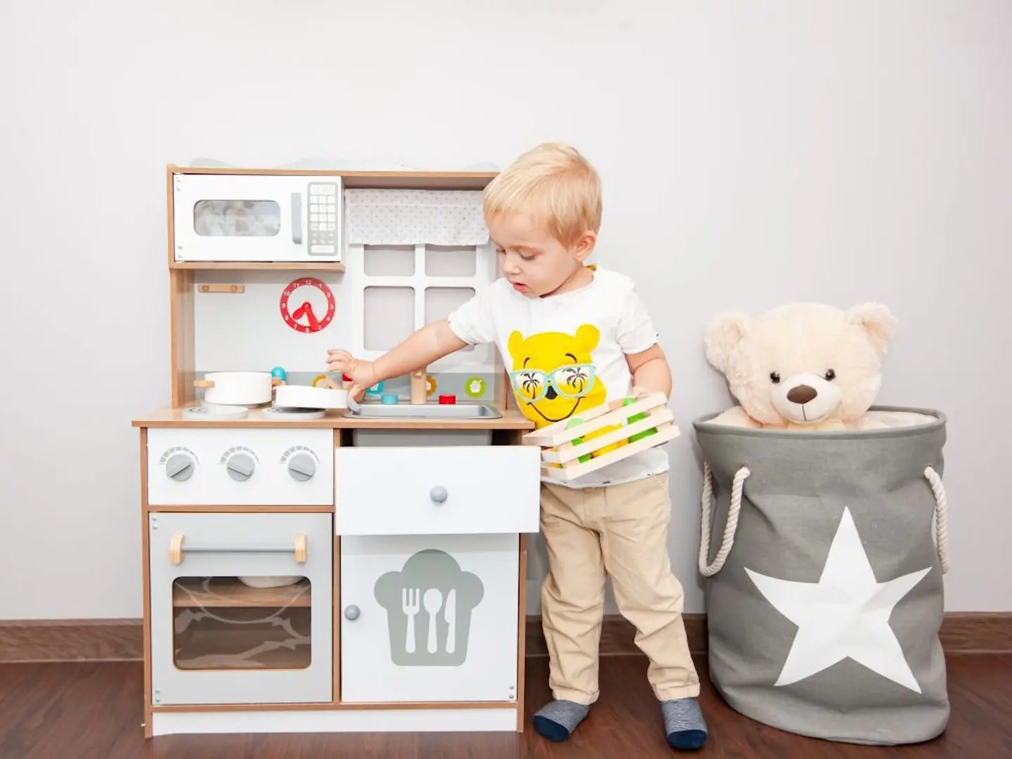 Bucatarie de joaca Ecotoys 7253 (White/Wood) - 7