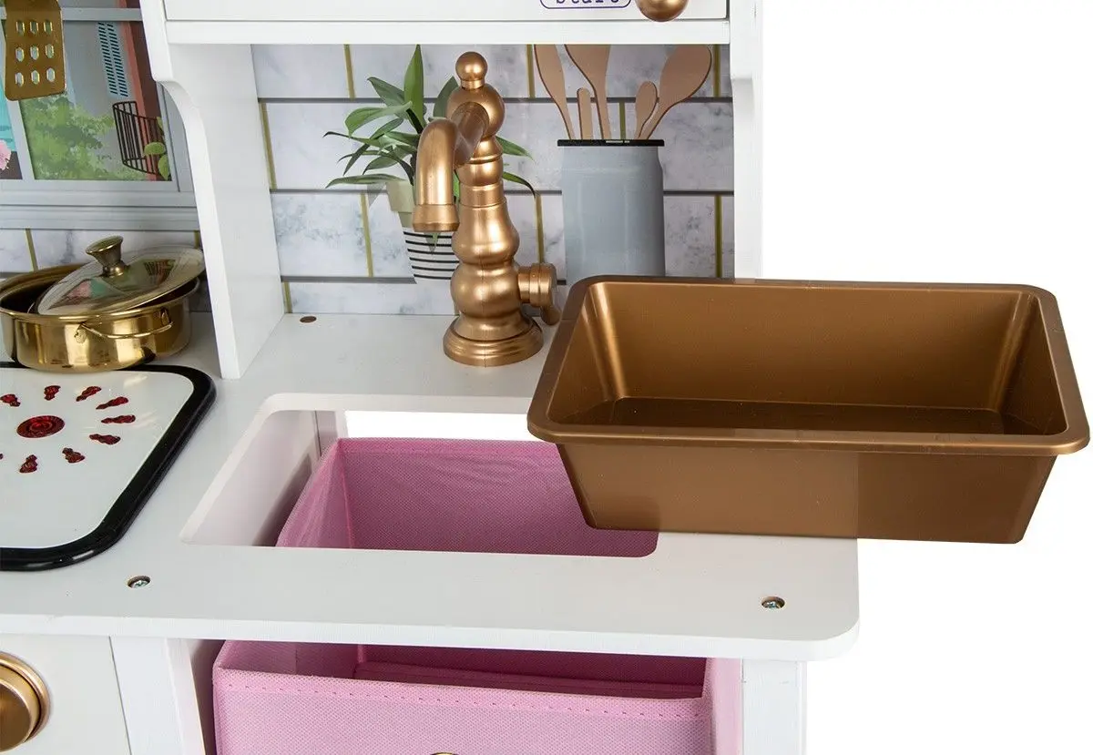 Bucatarie de joaca Enero Toys 1041100 (White/Pink) - 11