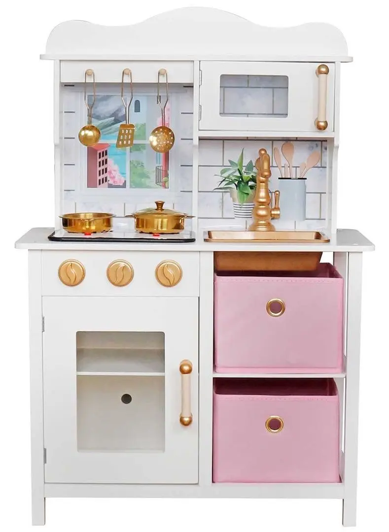 Bucatarie de joaca Enero Toys 1041100 (White/Pink) - 3