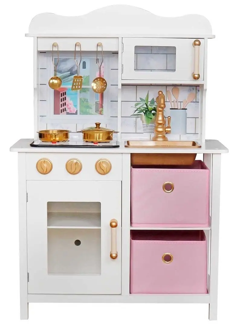 Bucatarie de joaca Enero Toys 1041100 (White/Pink) - 4