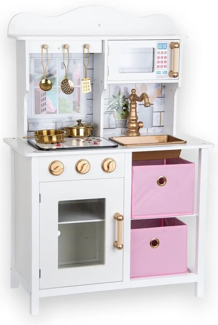 Bucatarie de joaca Enero Toys 1041100 (White/Pink) - 5
