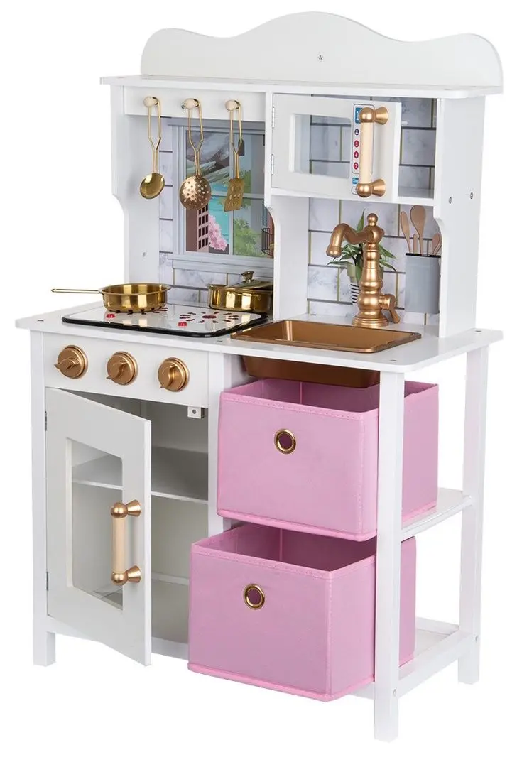 Bucatarie de joaca Enero Toys 1041100 (White/Pink) - 6