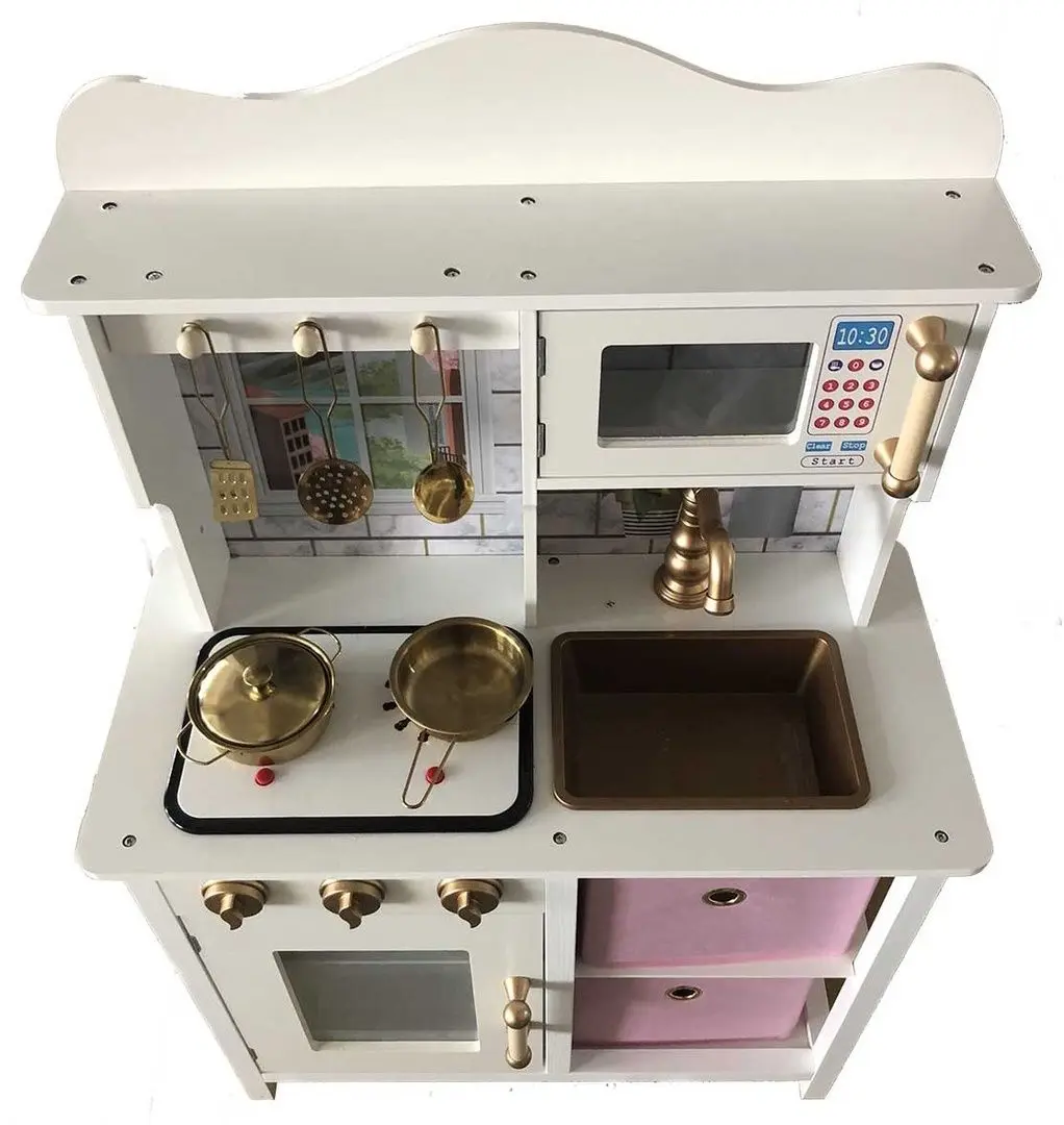 Bucatarie de joaca Enero Toys 1041100 (White/Pink) - 8