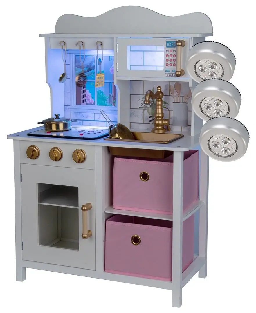 Bucatarie de joaca Enero Toys 1041100 (White/Pink) - 9