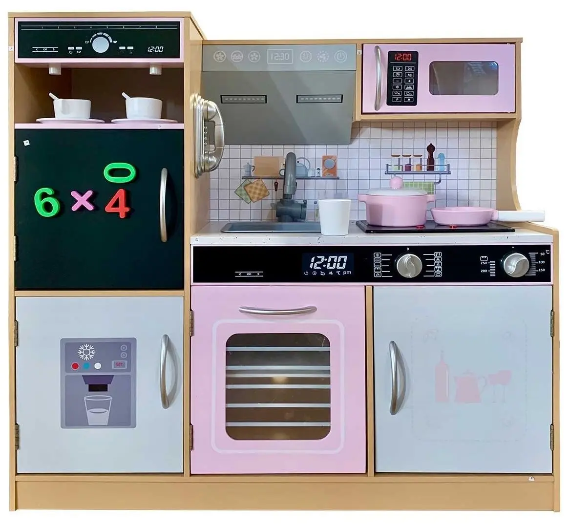 Bucatarie de joaca Enero Toys 1041124 (Wood/Pink)