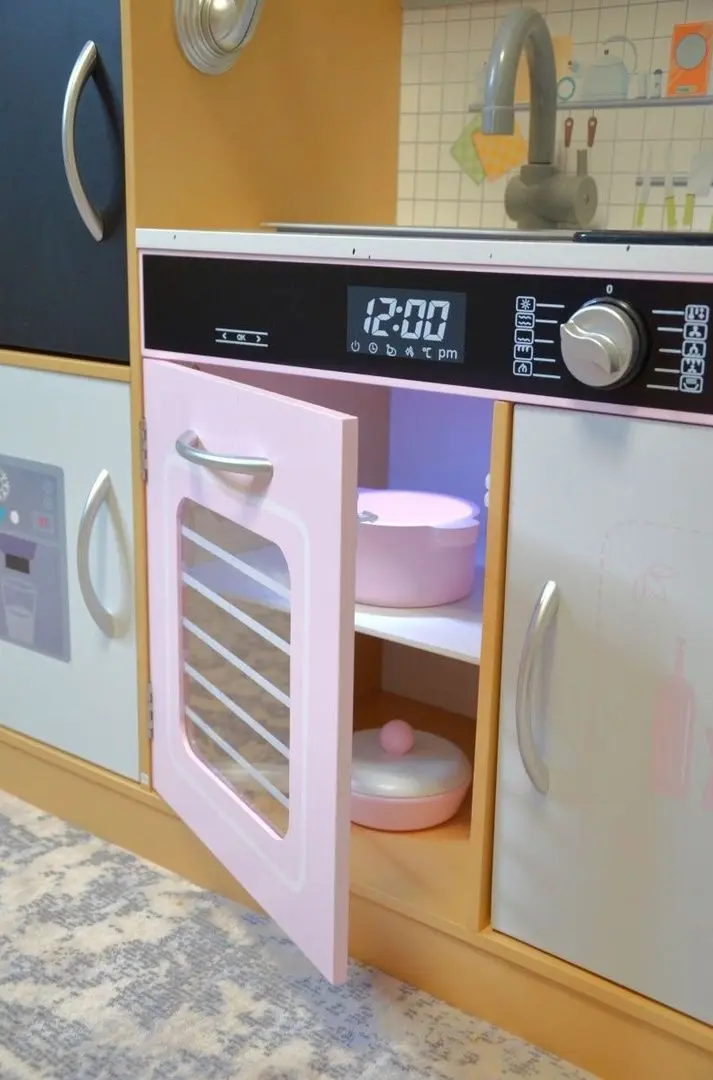 Bucatarie de joaca Enero Toys 1041124 (Wood/Pink)