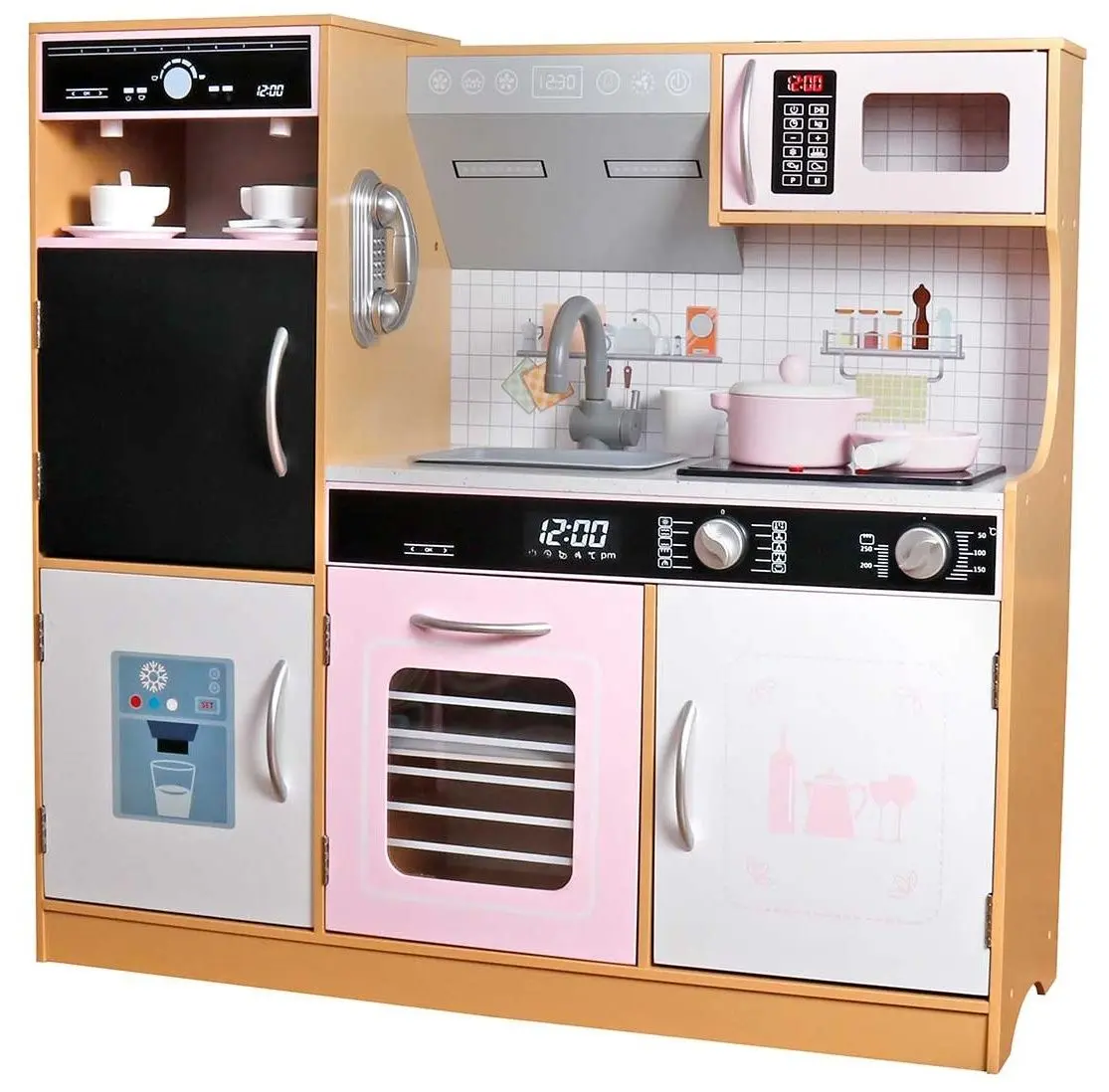 Bucatarie de joaca Enero Toys 1041124 (Wood/Pink)