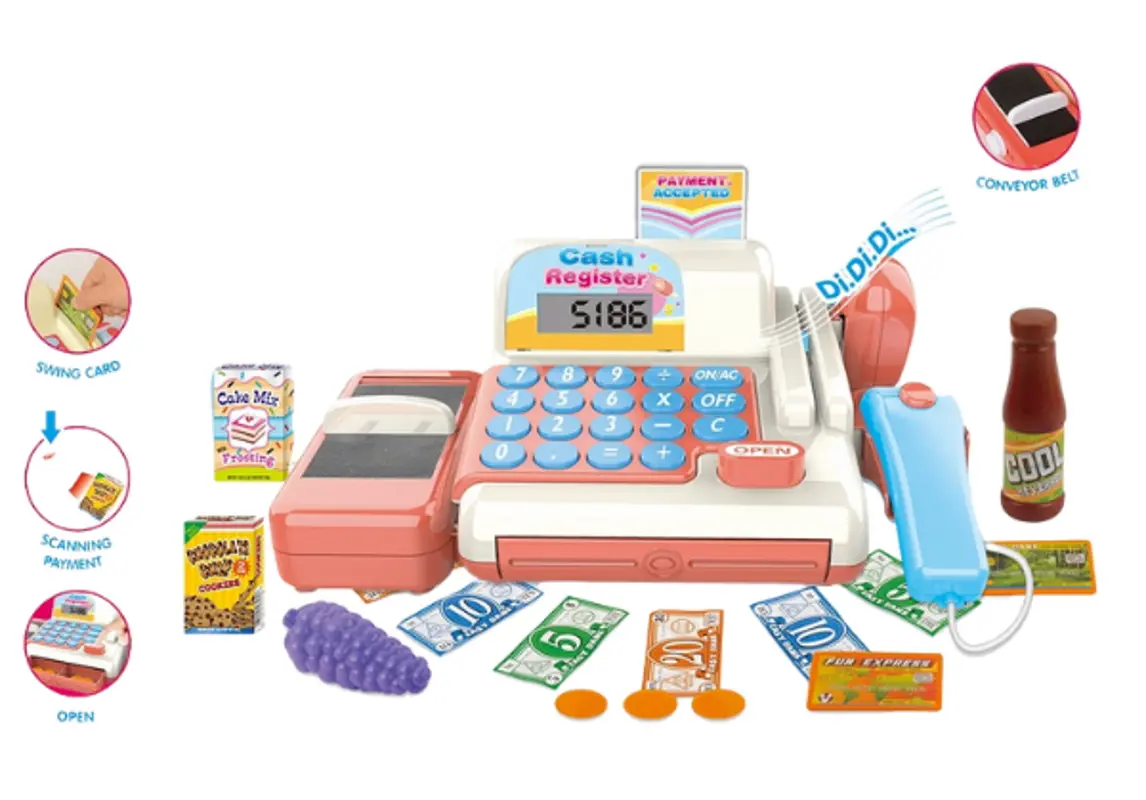 Игрушечный кассовый аппарат Essa Toys 987 (Pink/Beige)