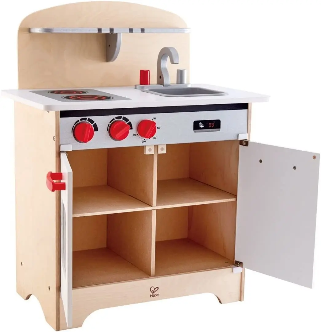 Bucatarie de joaca Hape Kitchen E3152 (Wood/White/Gray)