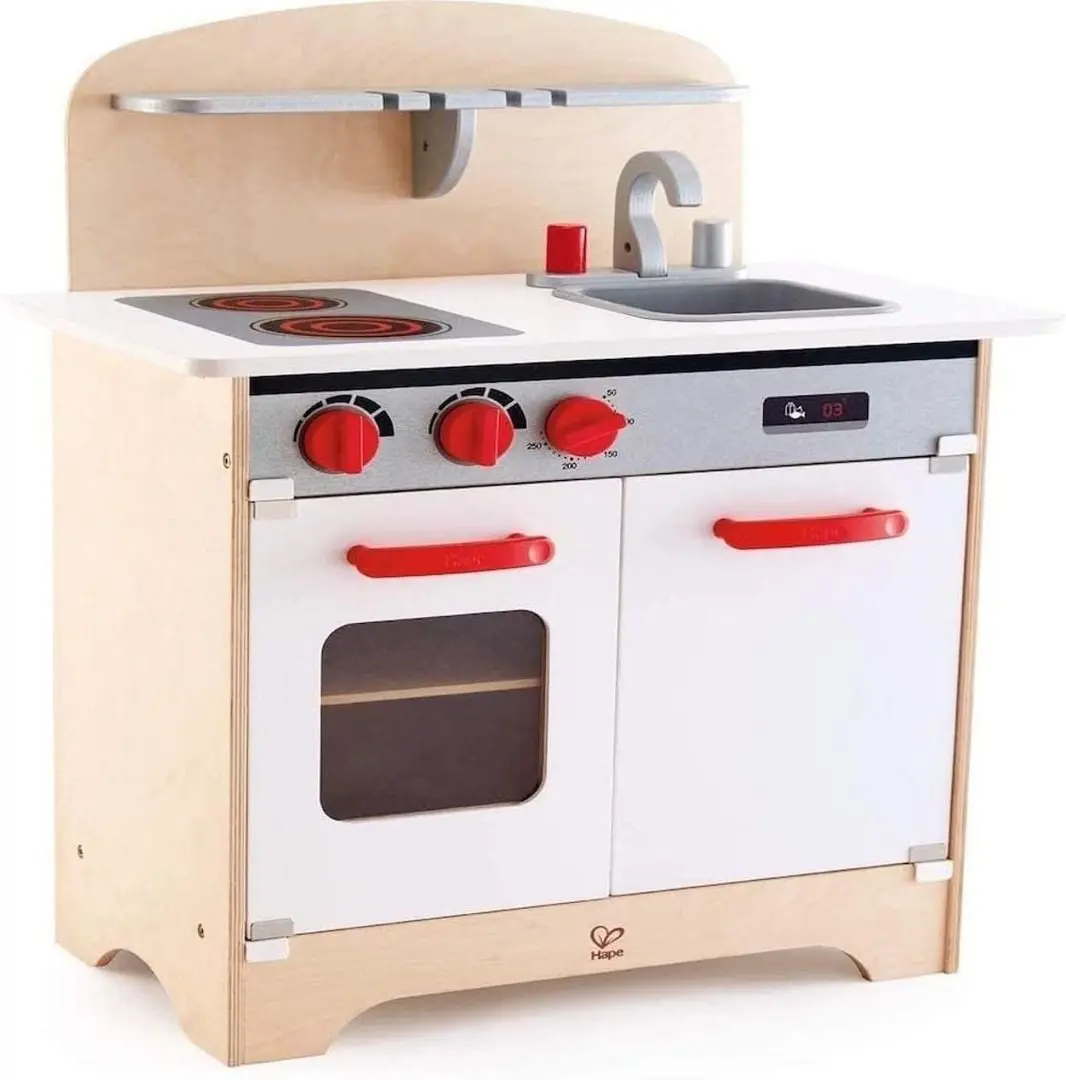Bucatarie de joaca Hape Kitchen E3152 (Wood/White/Gray)
