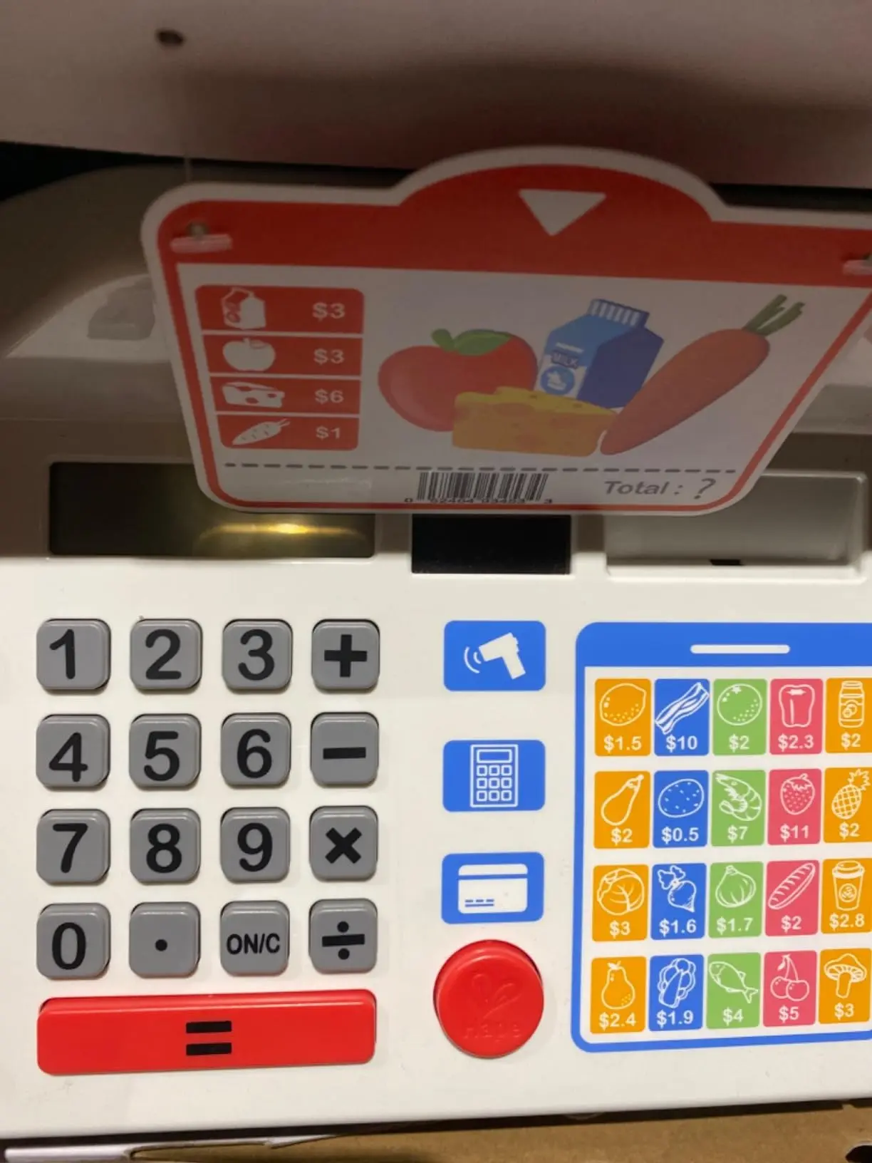 Aparat de casa Hape Beep ''n'' Buy Cash Register E3184 (White/Red)