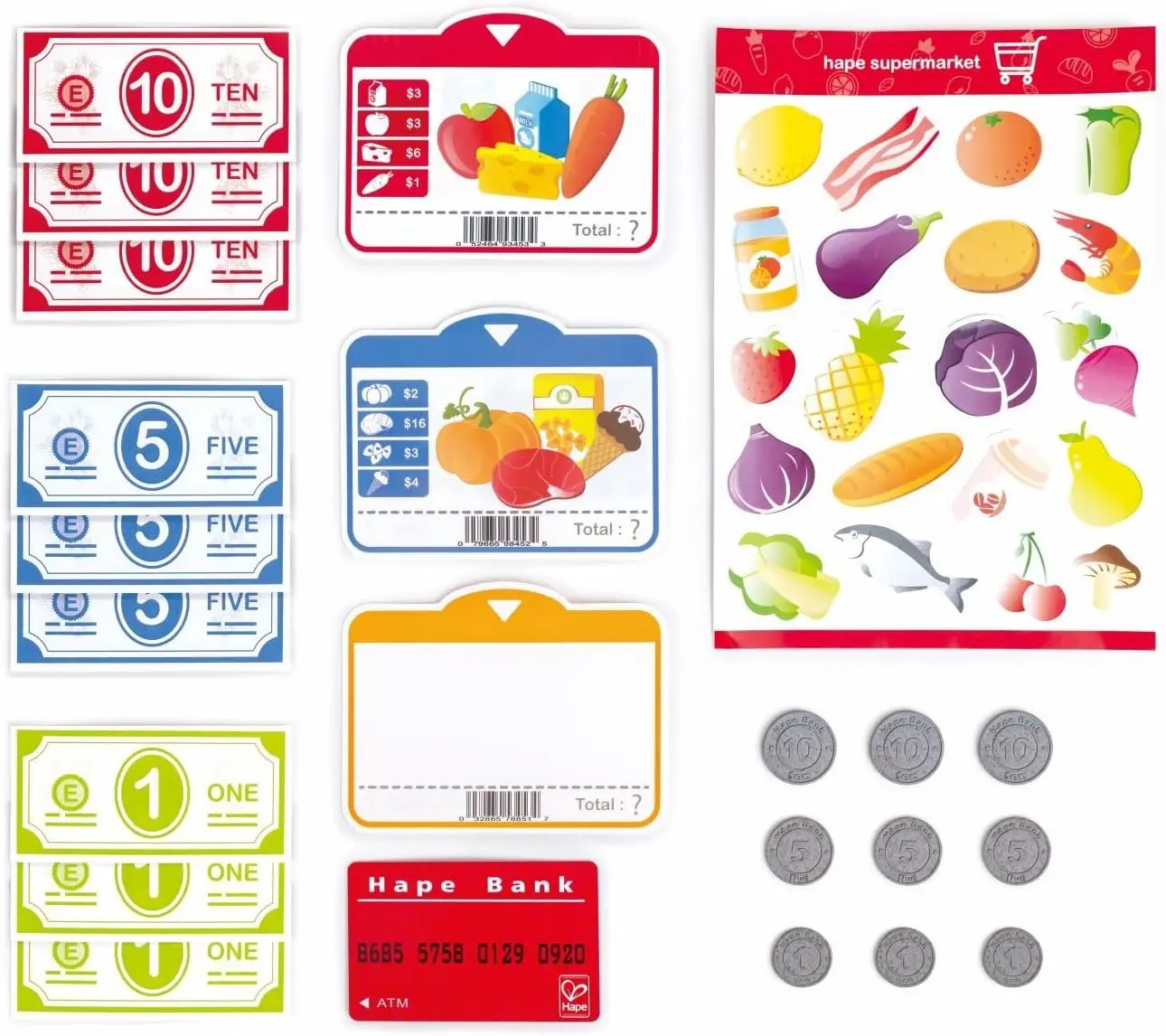 Aparat de casa Hape Beep ''n'' Buy Cash Register E3184 (White/Red)