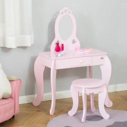 Masa de toaleta pentru copii Homcom 311-036 (Pink) Thumb