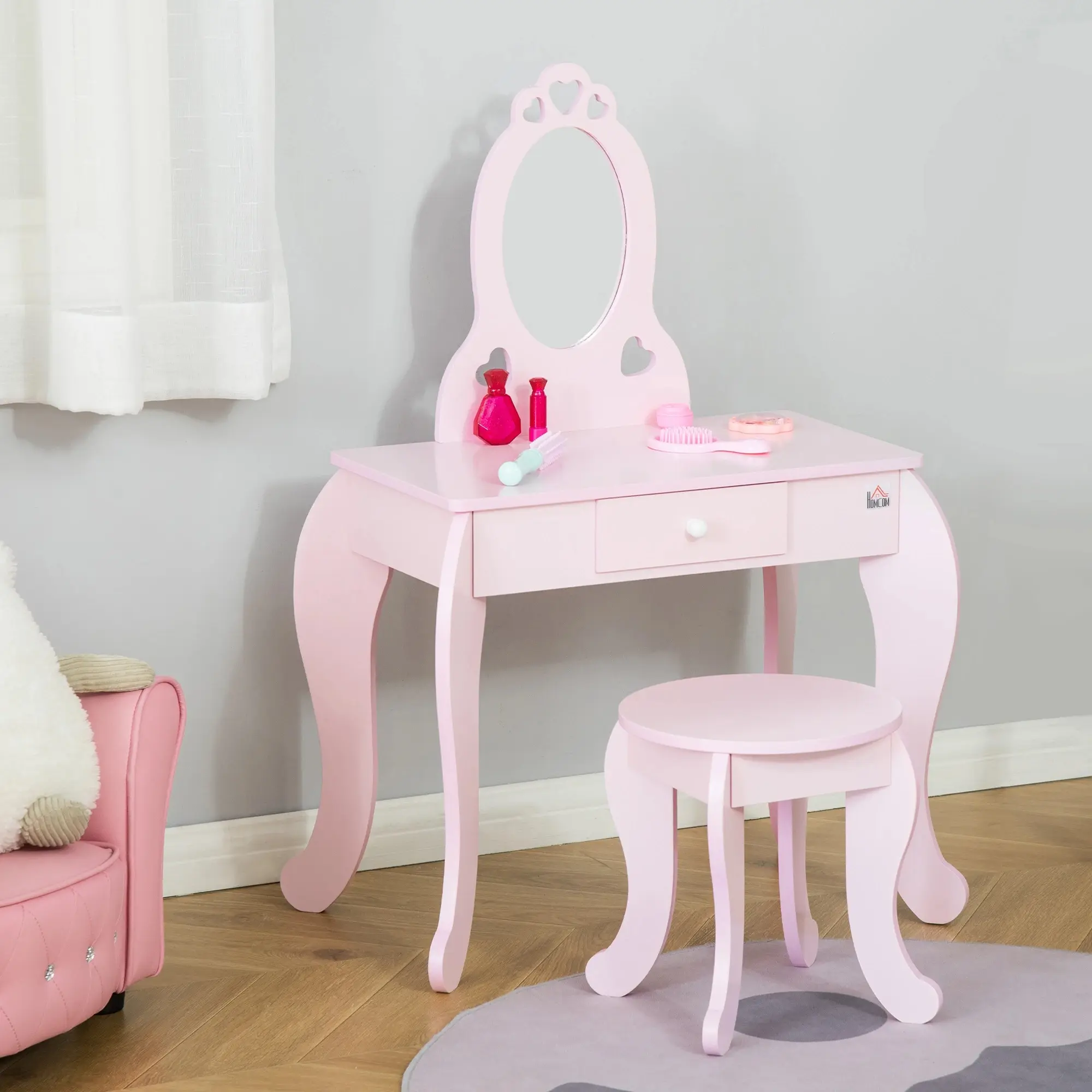 Masa de toaleta pentru copii Homcom 311-036 (Pink) - 2
