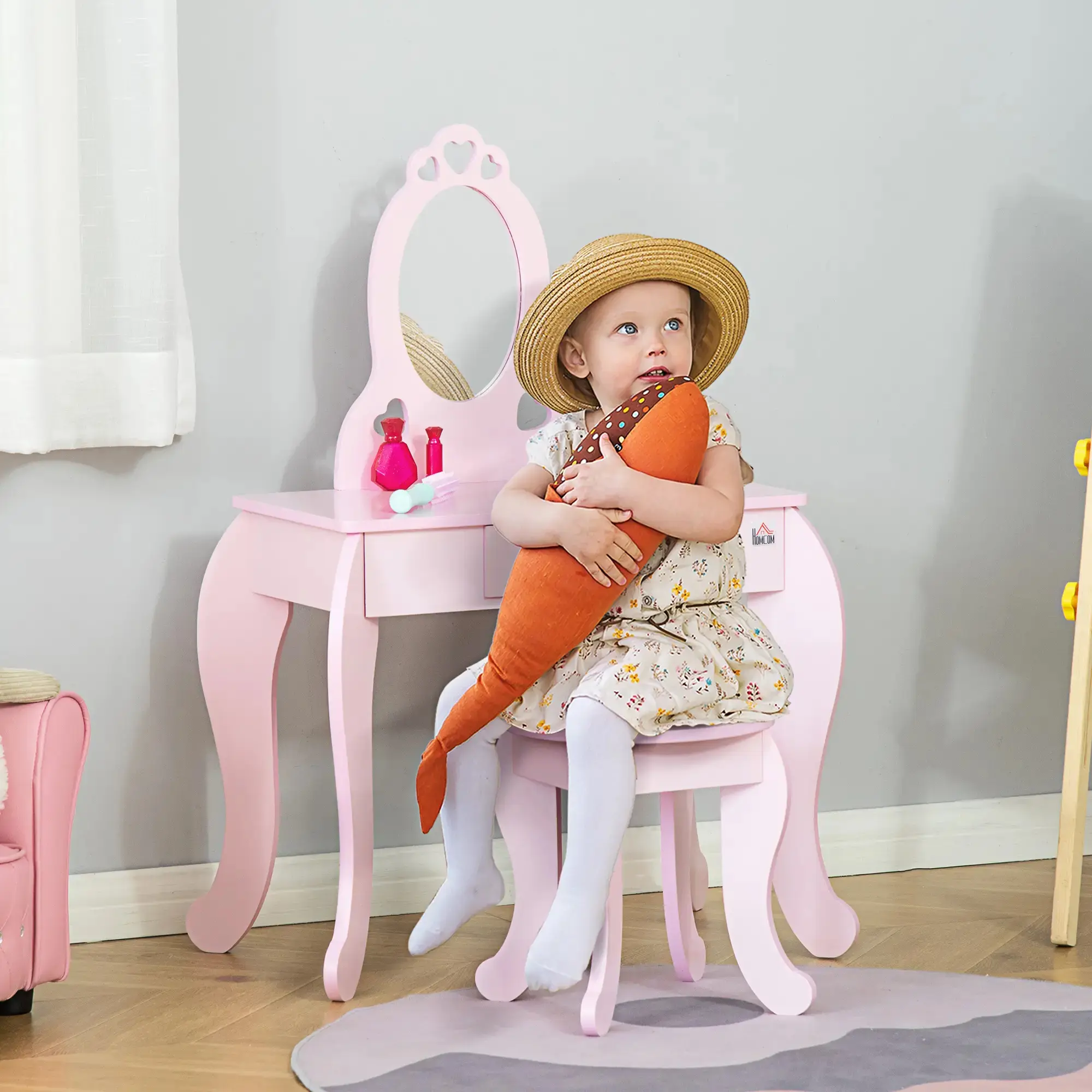 Masa de toaleta pentru copii Homcom 311-036 (Pink) - 3