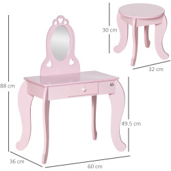 Masa de toaleta pentru copii Homcom 311-036 (Pink) Thumb