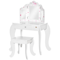 Детский туалетный столик с табуретом Homcom 311-037 (White) Thumb