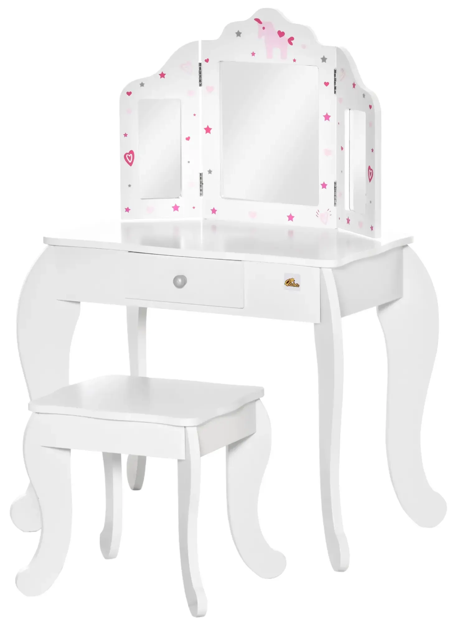 Детский туалетный столик с табуретом Homcom 311-037 (White) - 2