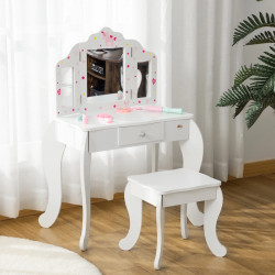 Детский туалетный столик с табуретом Homcom 311-037 (White) Thumb