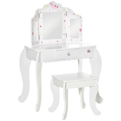 Детский туалетный столик с табуретом Homcom 311-037 (White)