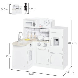 Bucatarie de joaca Homcom 350-079WT (White) Thumb