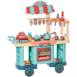 Bucatarie de joaca Homcom 350-090 (Blue/Red/Orange)